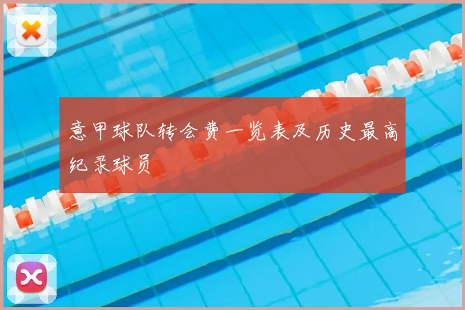 意甲球队转会费一览表及历史最高纪录球员